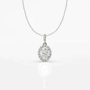 Ultima - שרשרת תליון אובל היילו 0.7 מרכז