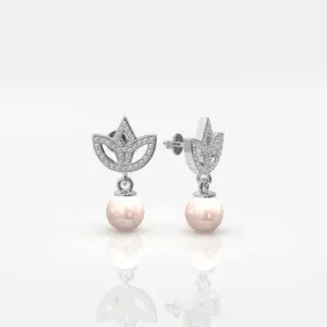 DESTINO - עגילי לוטוס פנינים