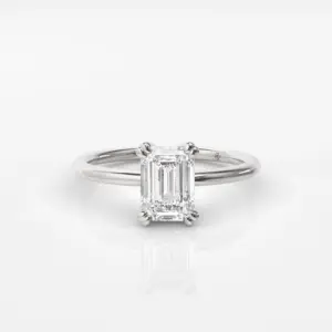 SOL - טבעת סוליטר שיניים כפולות חתול אמרלד 1 קראט