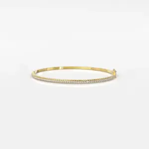 ZEFIRO - צמיד בנגל קשיח 2 ממ רוחב 57 אבן 0.55 קראט